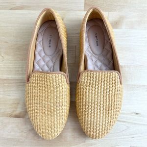 Birdies The Starling Maize Yellow Raffia Woven Loafers Flats Women's Size 5.5